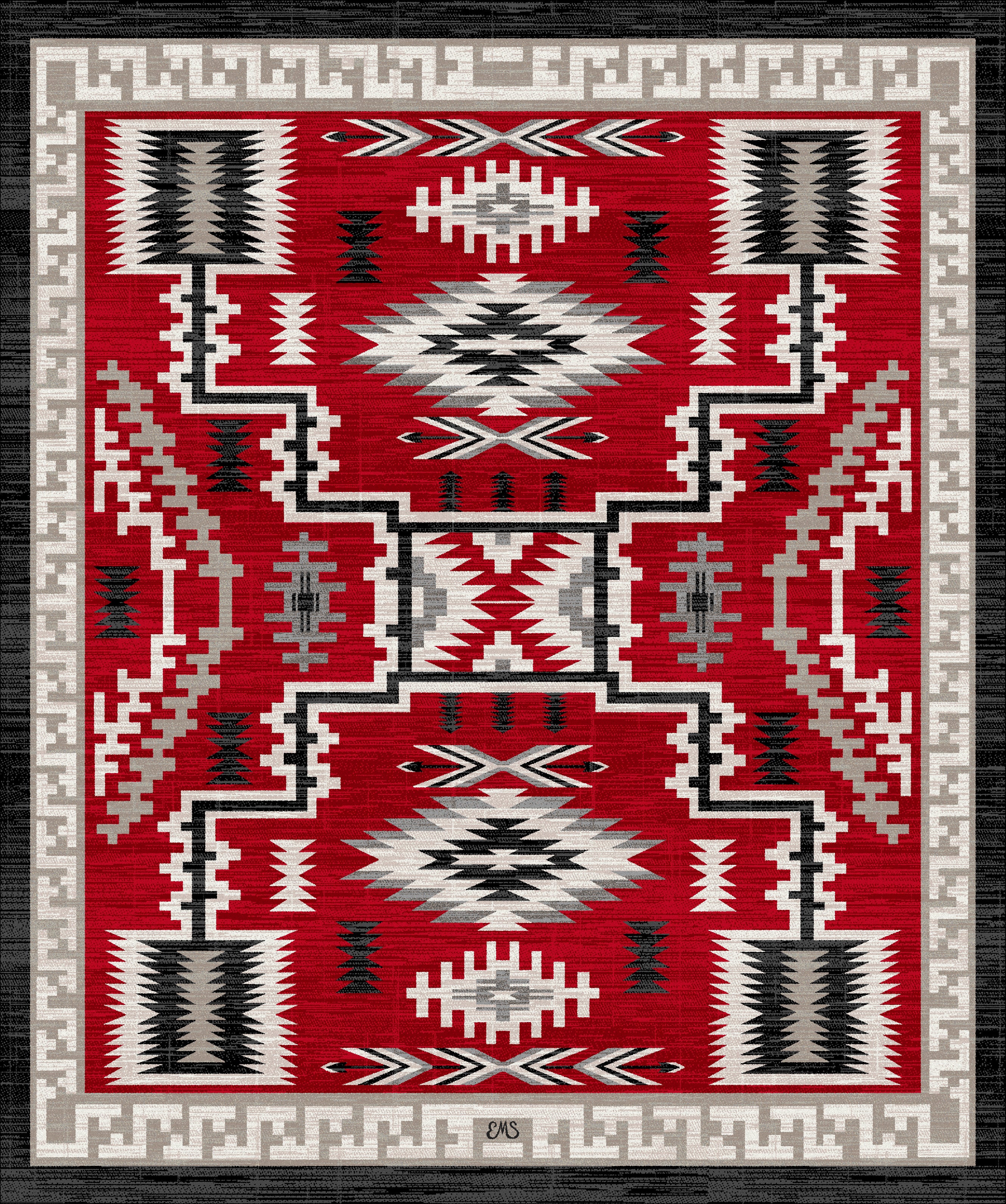 Image of an area rug, Dream Receiver - Red