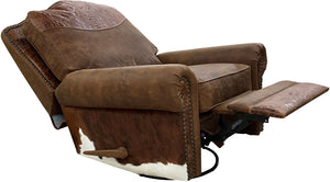 Sierra Cognac Cowhide King Swivel Glider Recliner