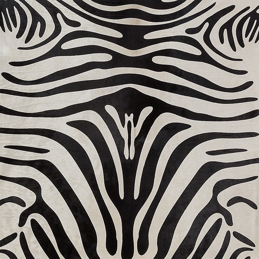Stenciled Zebra Print Cowhide swatch