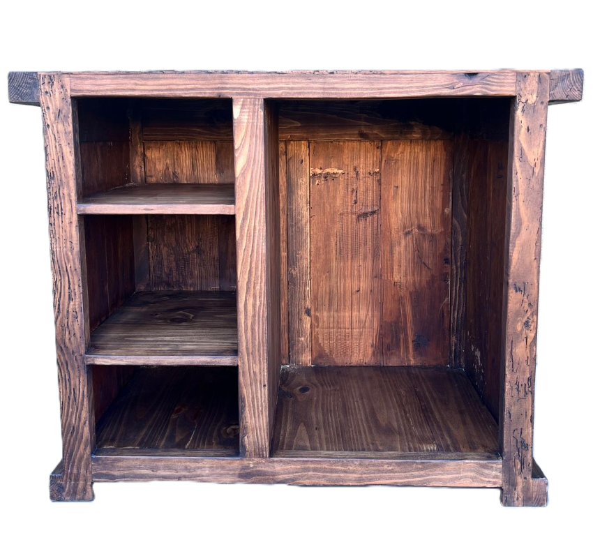 rustic old world reclaimed wood and metal cantina bar