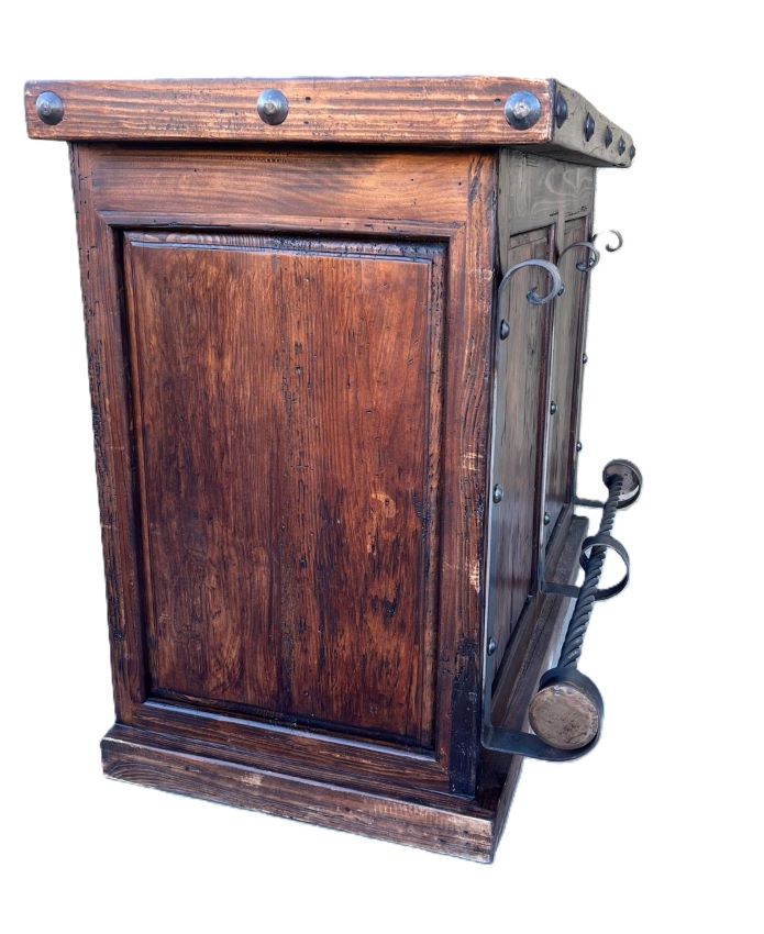 rustic old world reclaimed wood and metal cantina bar