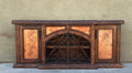 rustic reclaimed Wooden buffet cabinet with metal decorative elements