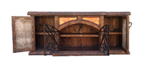 Load image into Gallery viewer, rustic reclaimed Wooden buffet cabinet with metal decorative elements