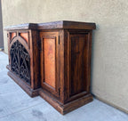 rustic reclaimed Wooden buffet cabinet with metal decorative elements