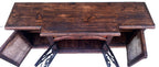 rustic reclaimed Wooden buffet cabinet with metal decorative elements