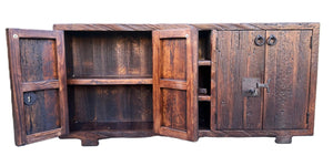 old world rustic credenza reclaimed Wooden sideboard with rustic design 