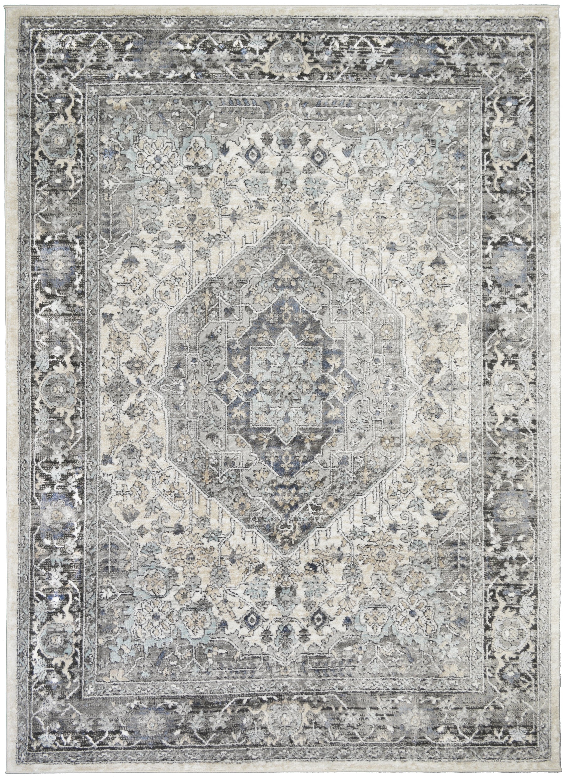 Firenze Rosetta Ivory/Gray Area Rug