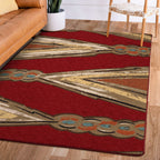 Image of an area rug, Finger Weave - Red