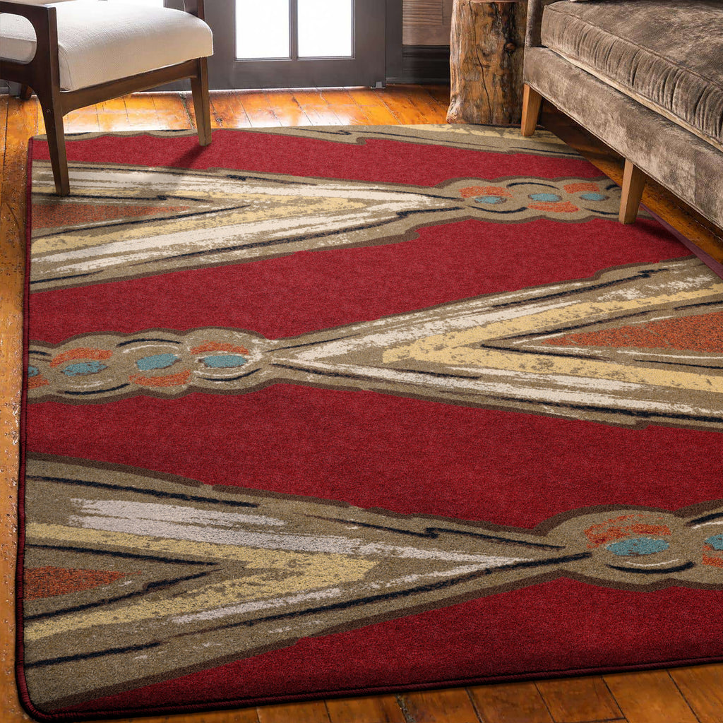 Image of an area rug, Finger Weave - Red
