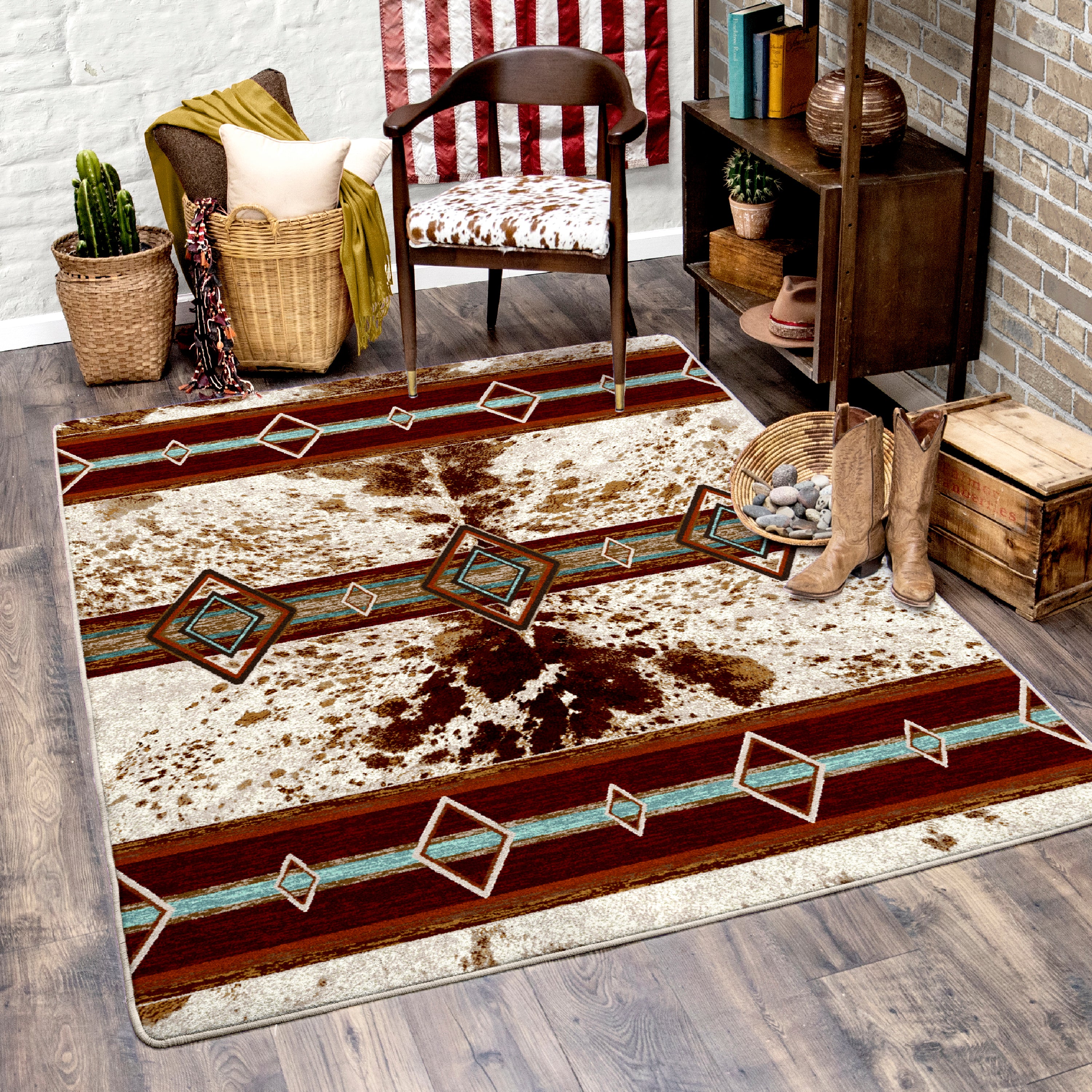 Image of an area rug, Fire Hide - True Western