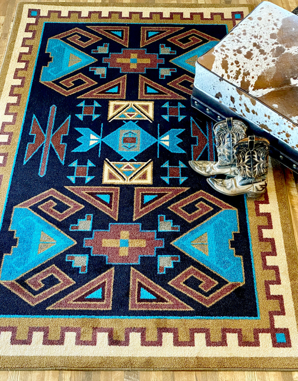 Image of an area rug, Four Rams - Copper