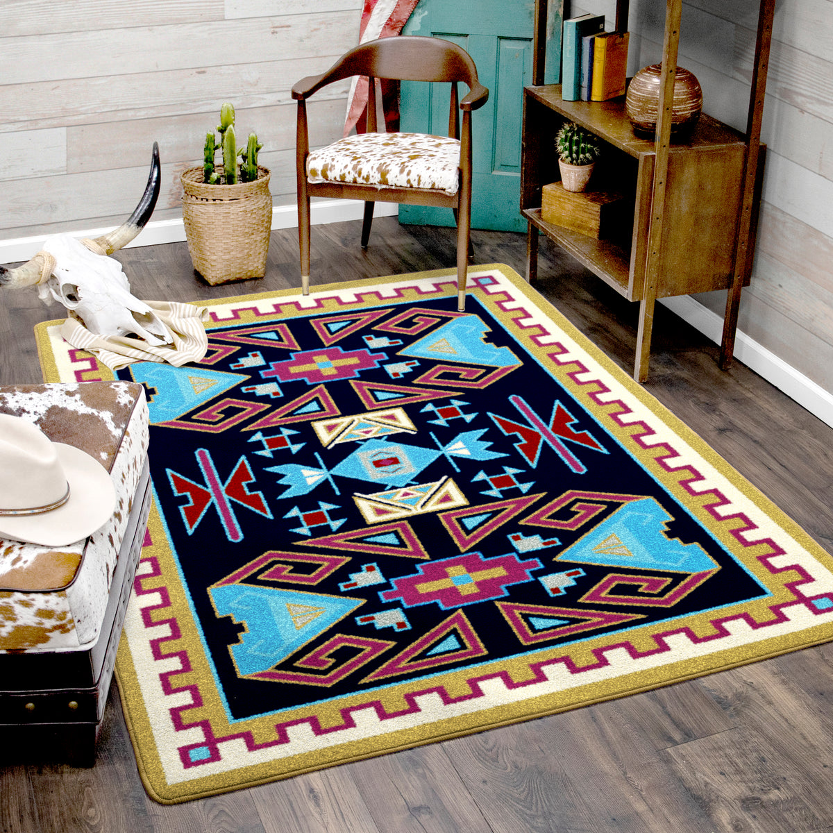 Image of an area rug, Four Rams - Copper