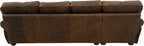 Great West Lancaster Style Rolled Arm Western Brown Leather, Cowhide & Authentic Buffalo Hide Sectional Sofa