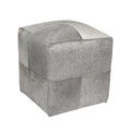 Grey Cowhide Pouf