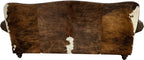 Western Leather, Crocodile Accent Leather & Cowhide Camelback Frontier Sofa