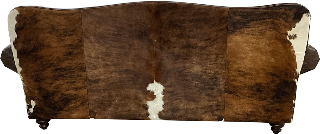 Western Leather, Crocodile Accent Leather & Cowhide Camelback Frontier Sofa