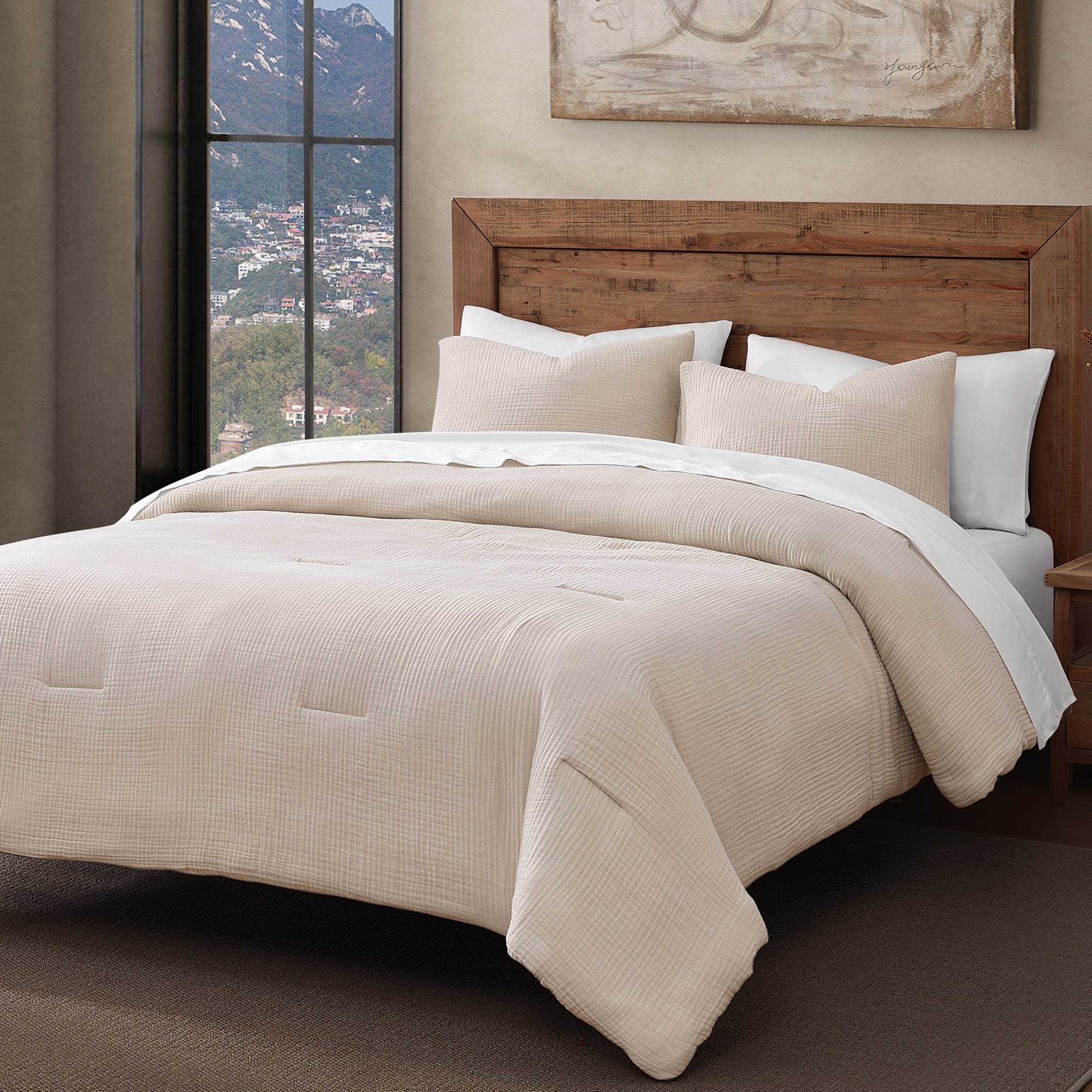 Cotton Voile Bedding Set - Sable Comforter Set