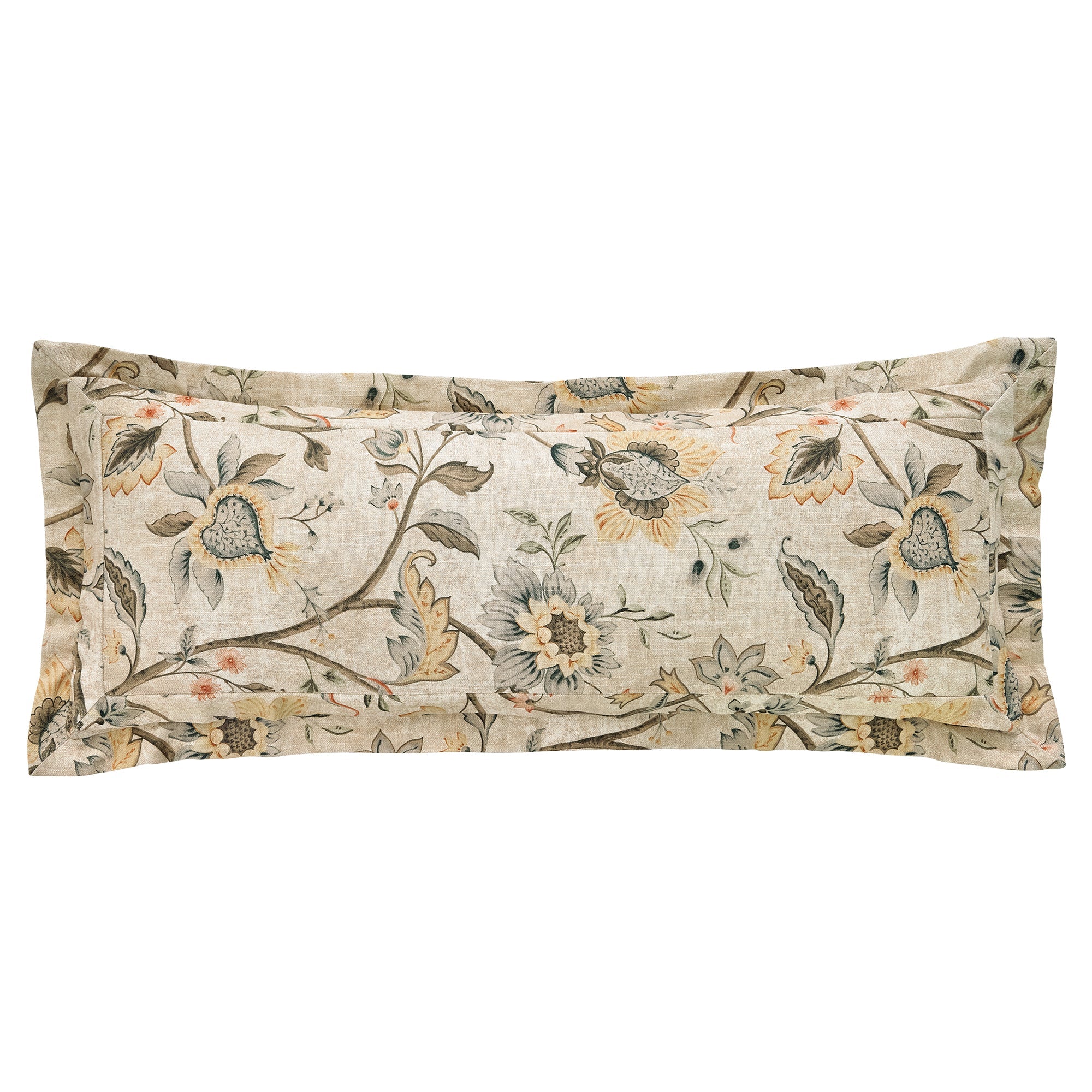 Penrose Washed Linen Blend Double Flanged Lumbar Pillow Pillow