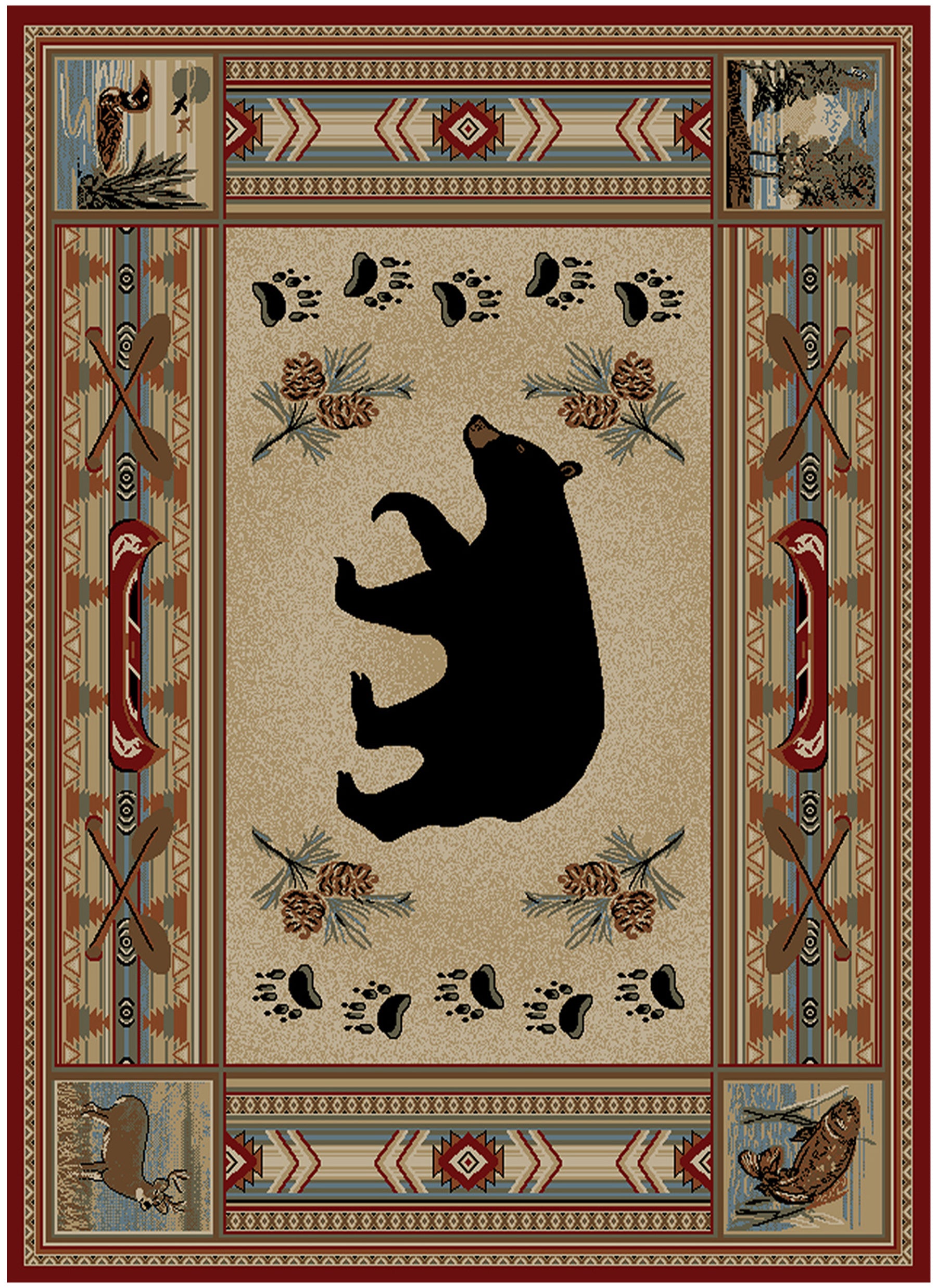 Hearthside Woodlands Bear Area Rug – Great Blue Heron Furniture