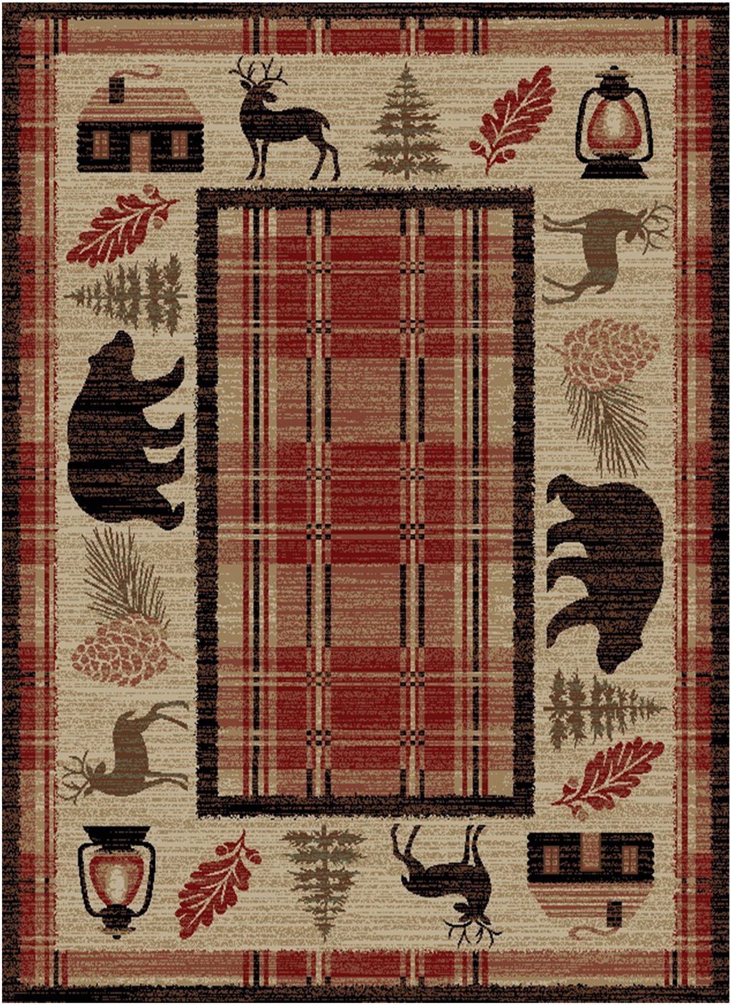 Hearthside Cabin Fever Red Area Rug