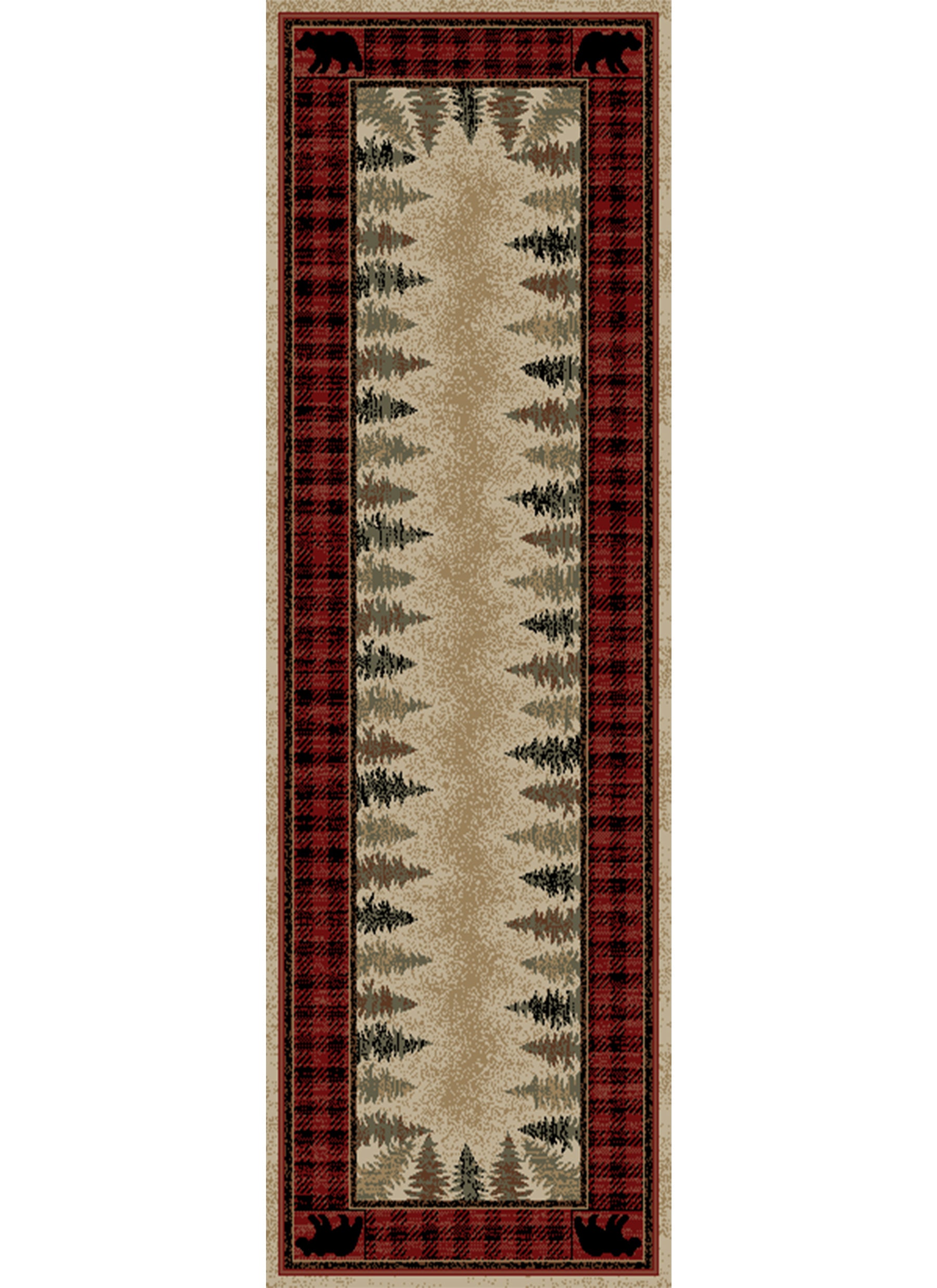 Hearthside Four Corners Red Area Rug