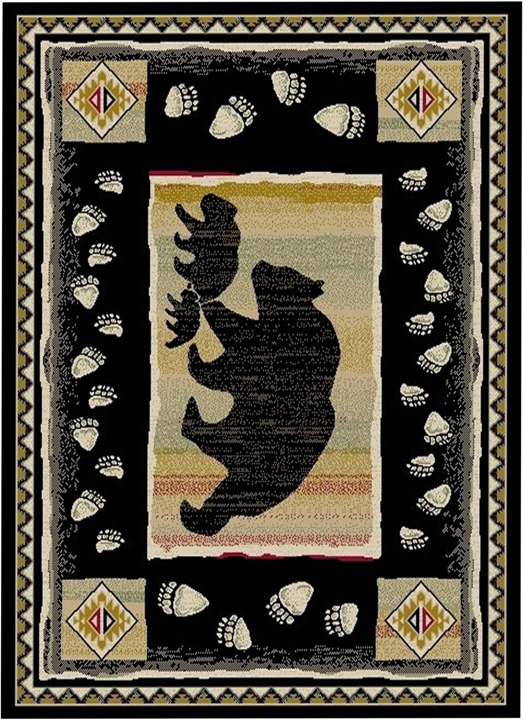 Hearthside Take the Lead Black Area Rug