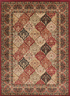 Hometown Panel Kerman Claret Area Rug