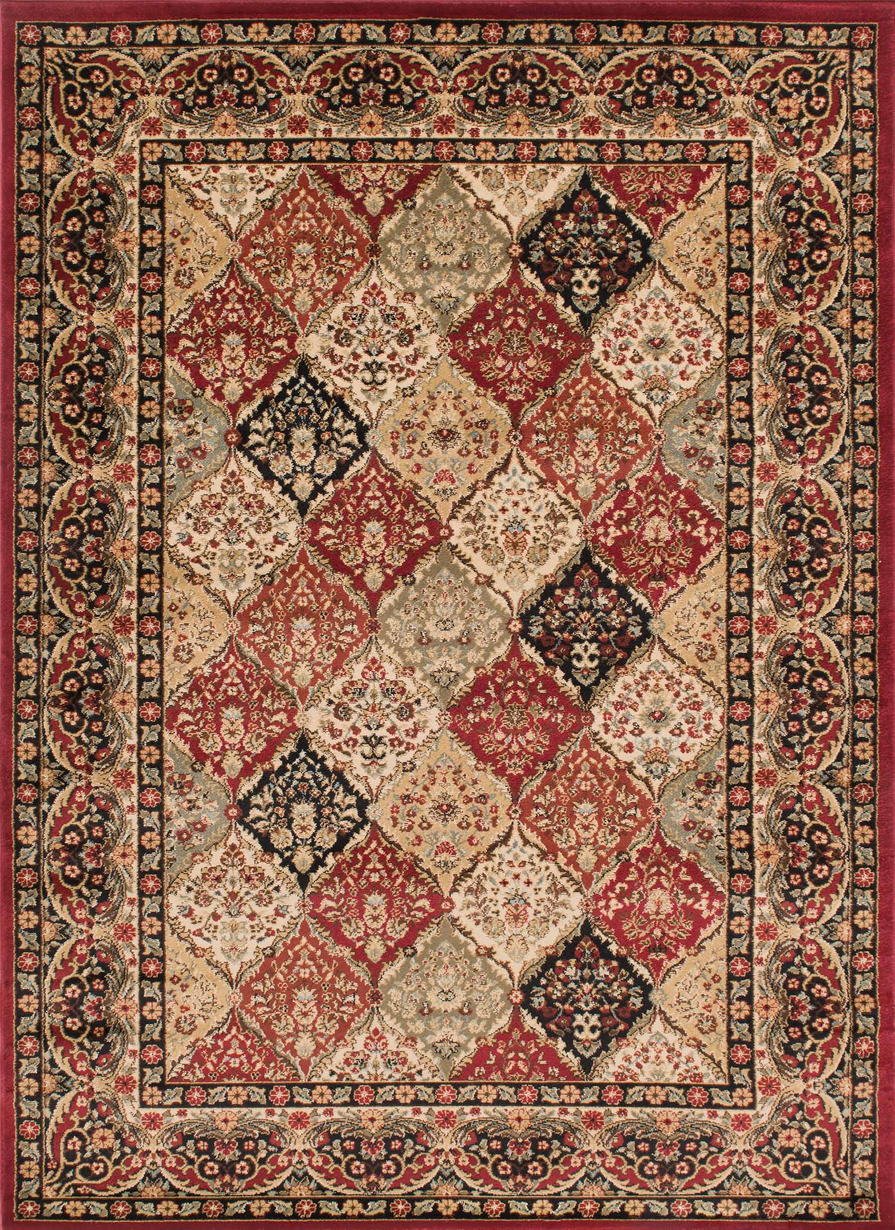 Hometown Panel Kerman Claret Area Rug