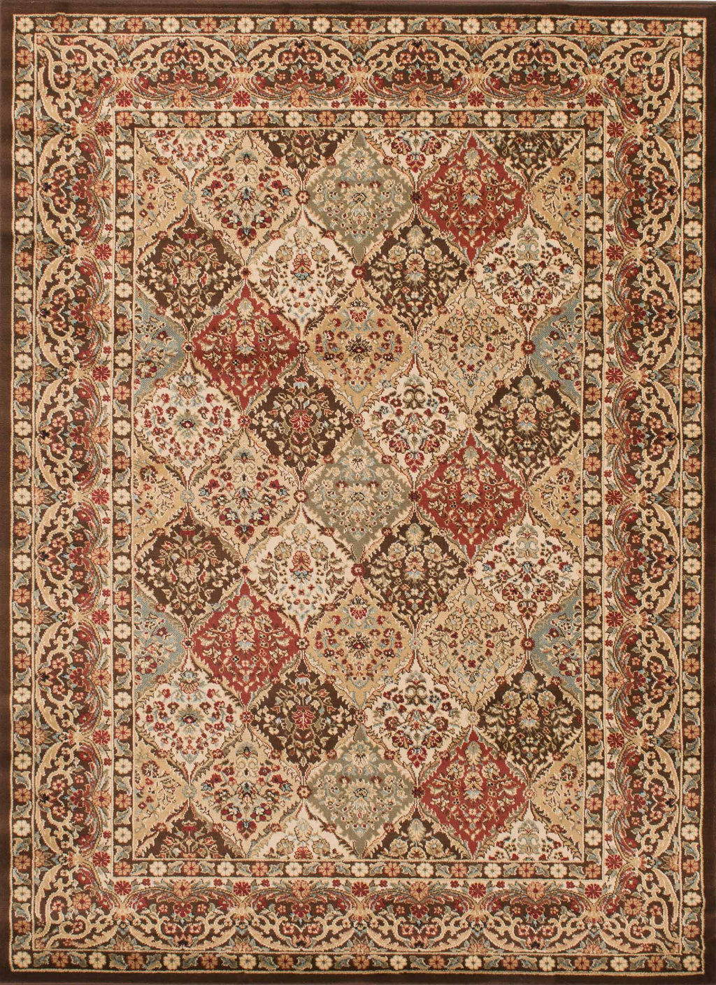 Hometown Panel Kerman Chocolate Area Rug