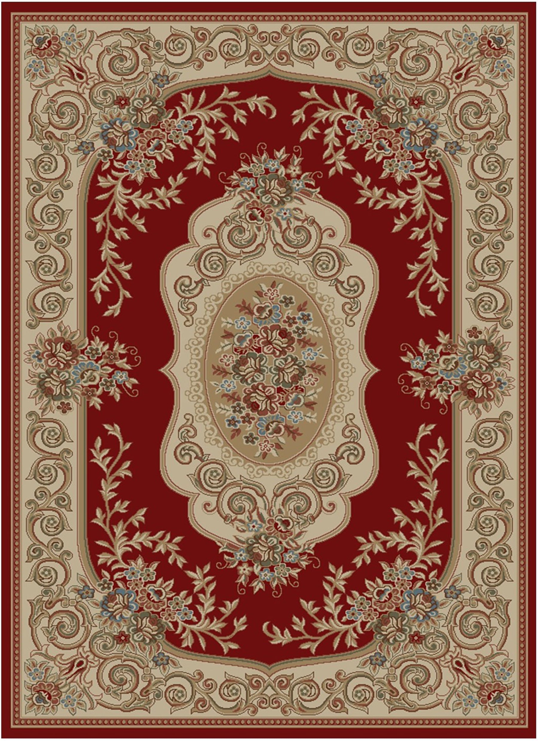 Hometown Lyon Claret-Ivory Area Rug