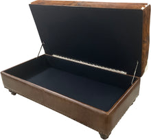Load image into Gallery viewer, Large Rectangle Storage Cowhide Ottoman