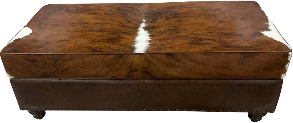 Cowhide Storage Ottoman - 60" x 30"