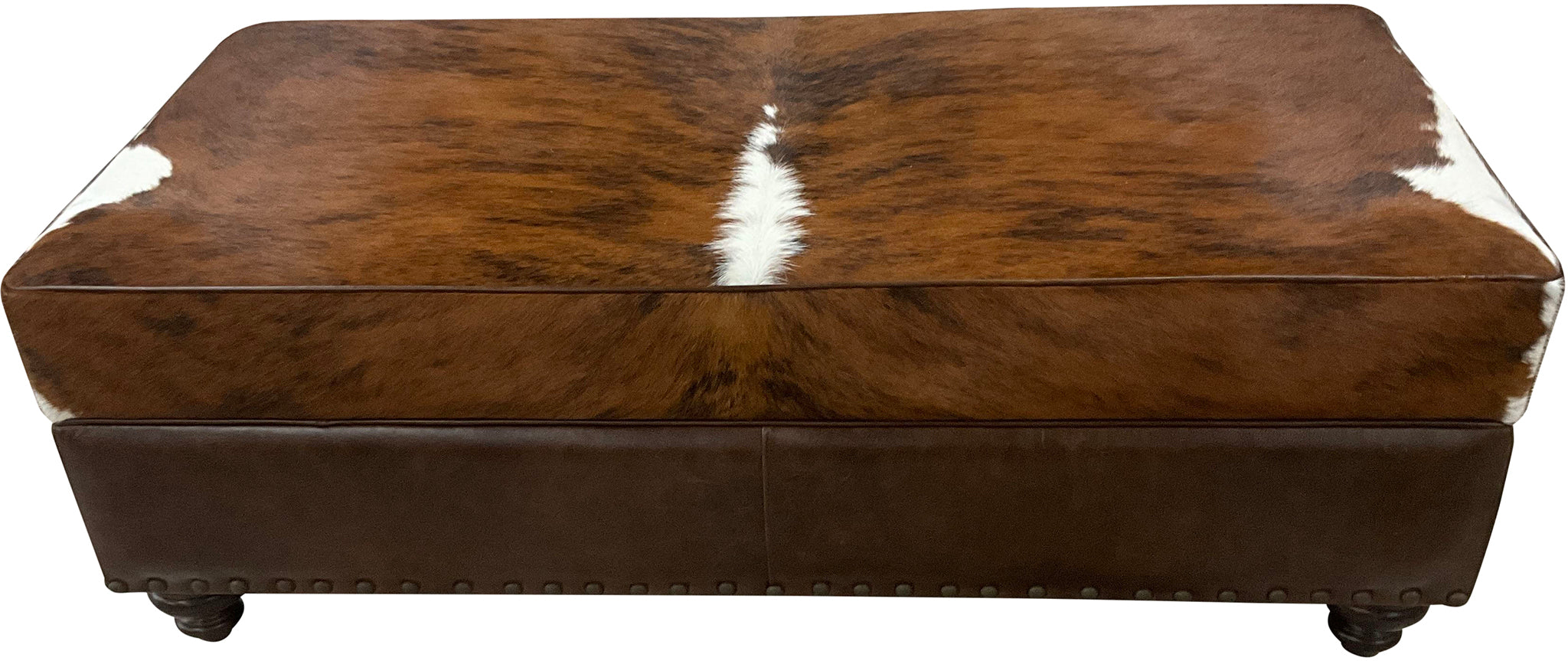 Cowhide Storage Ottoman - 60" x 30"