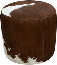 Load image into Gallery viewer, Dark Exotic Cowhide Sitting Ottoman