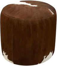 Load image into Gallery viewer, Dark Exotic Cowhide Sitting Ottoman
