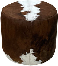 Load image into Gallery viewer, Dark Exotic Cowhide Sitting Ottoman