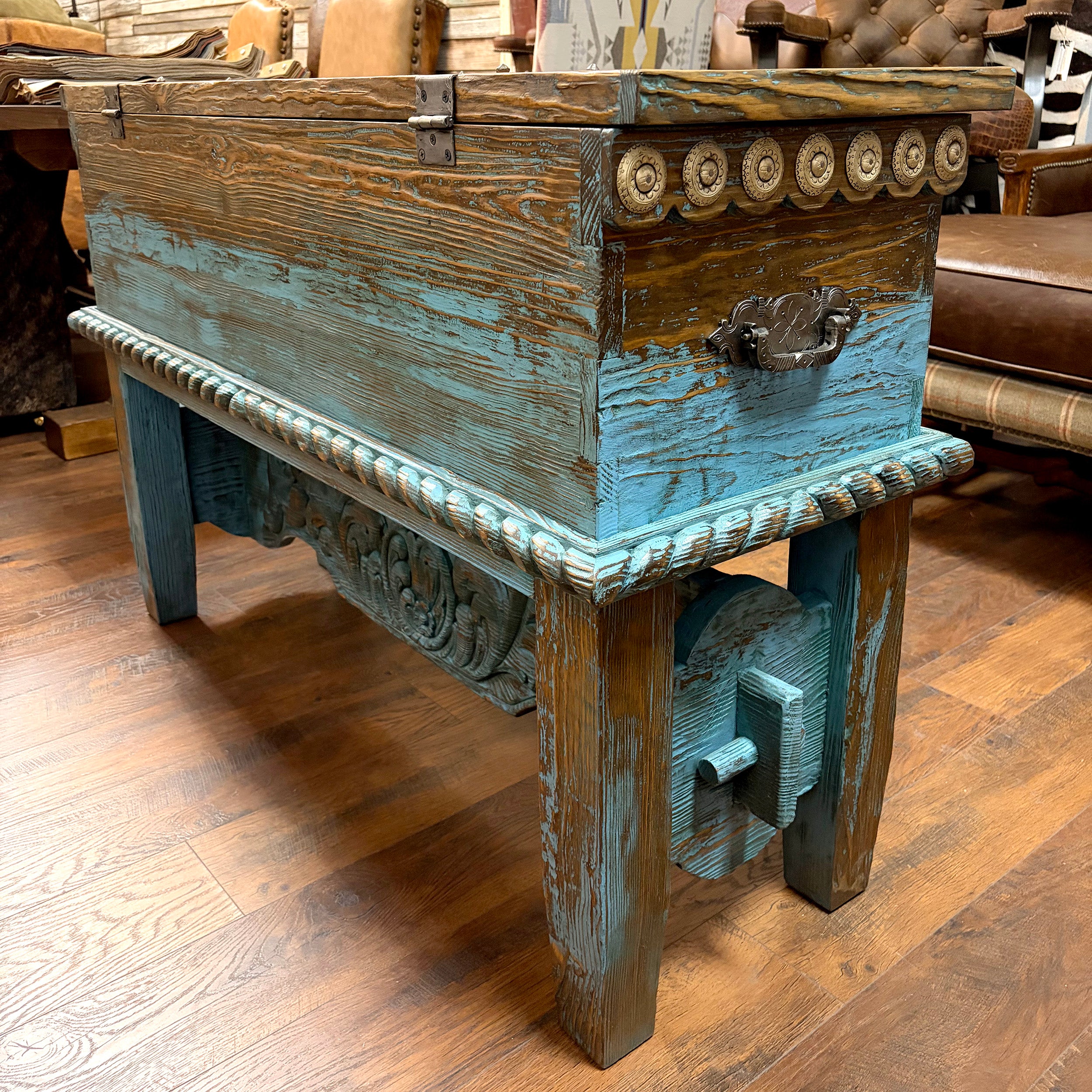 Hand-Carved Storage Trunk