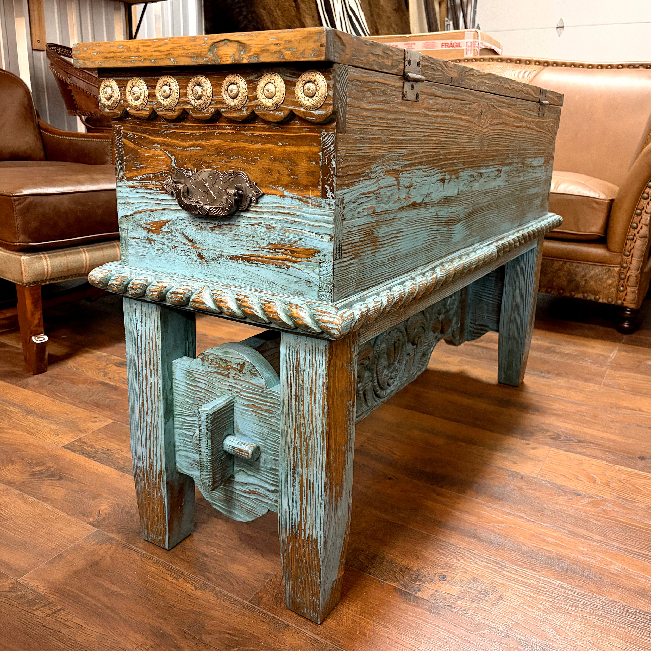 Hand-Carved Storage Trunk