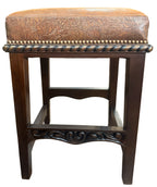 Hand Carved Counter Height Barstool