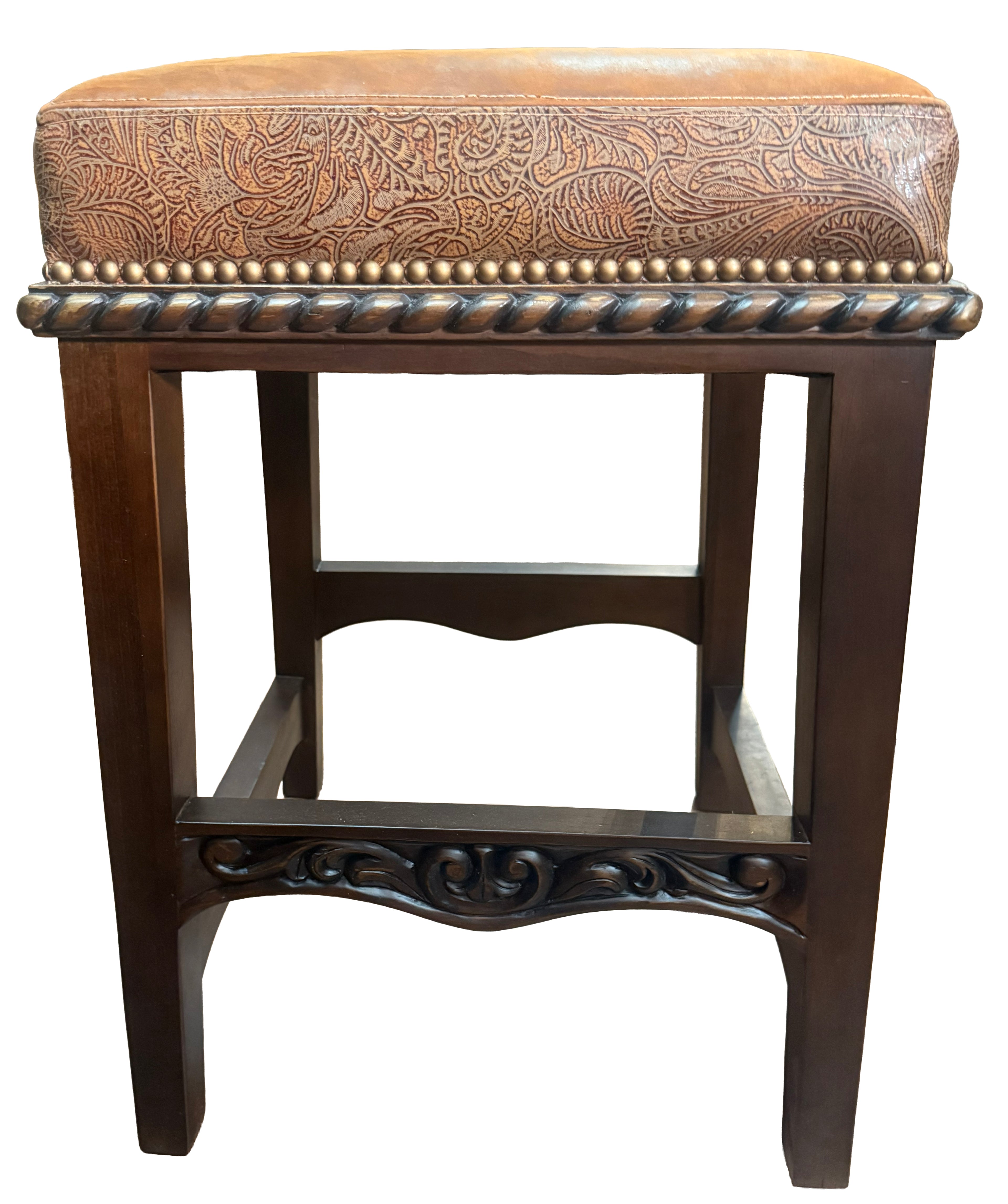Hand Carved Counter Height Barstool