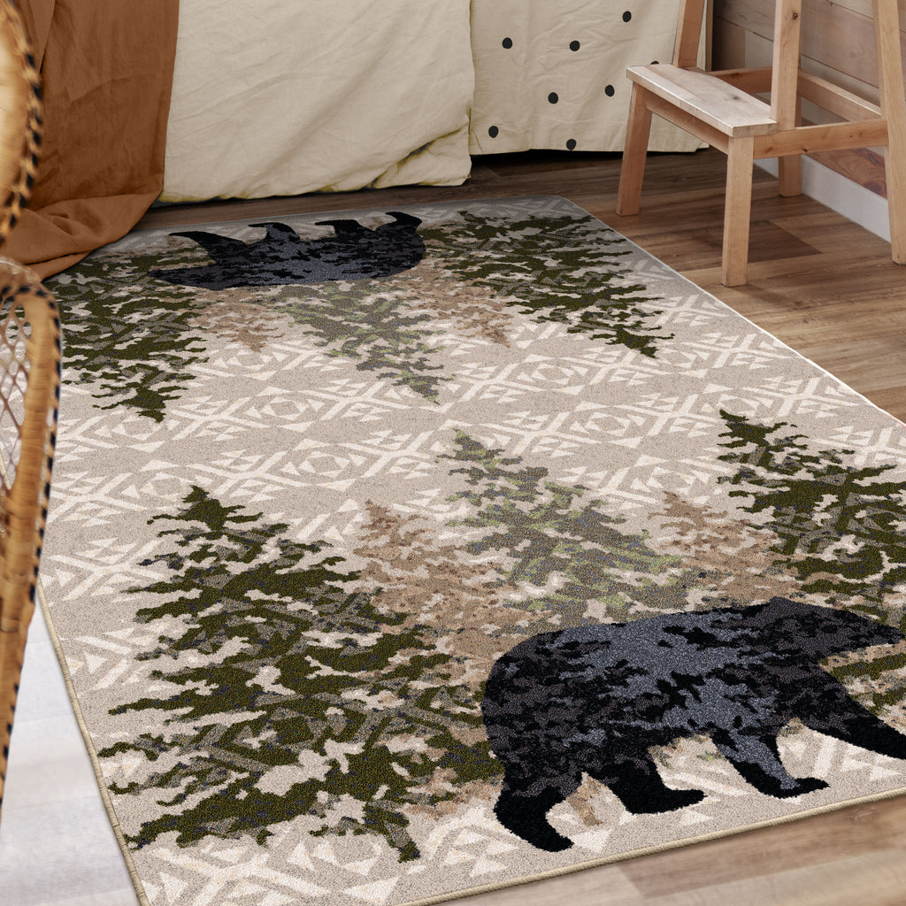 Image of an area rug, High Point Bear - Stone