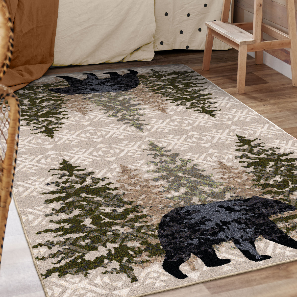 Image of an area rug, High Point Bear - Stone