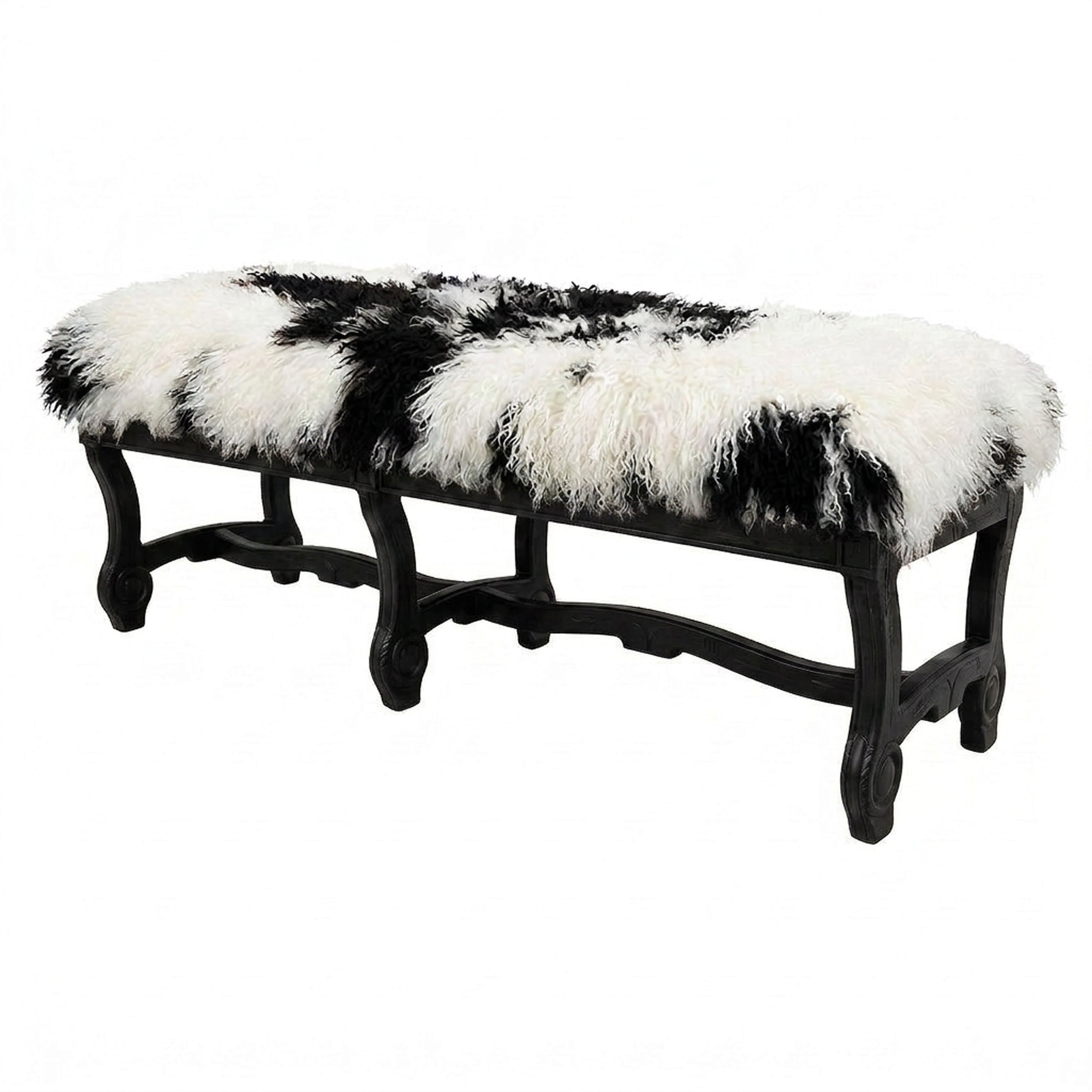 Hyde Park Tibetan Bench - Natural Black & White