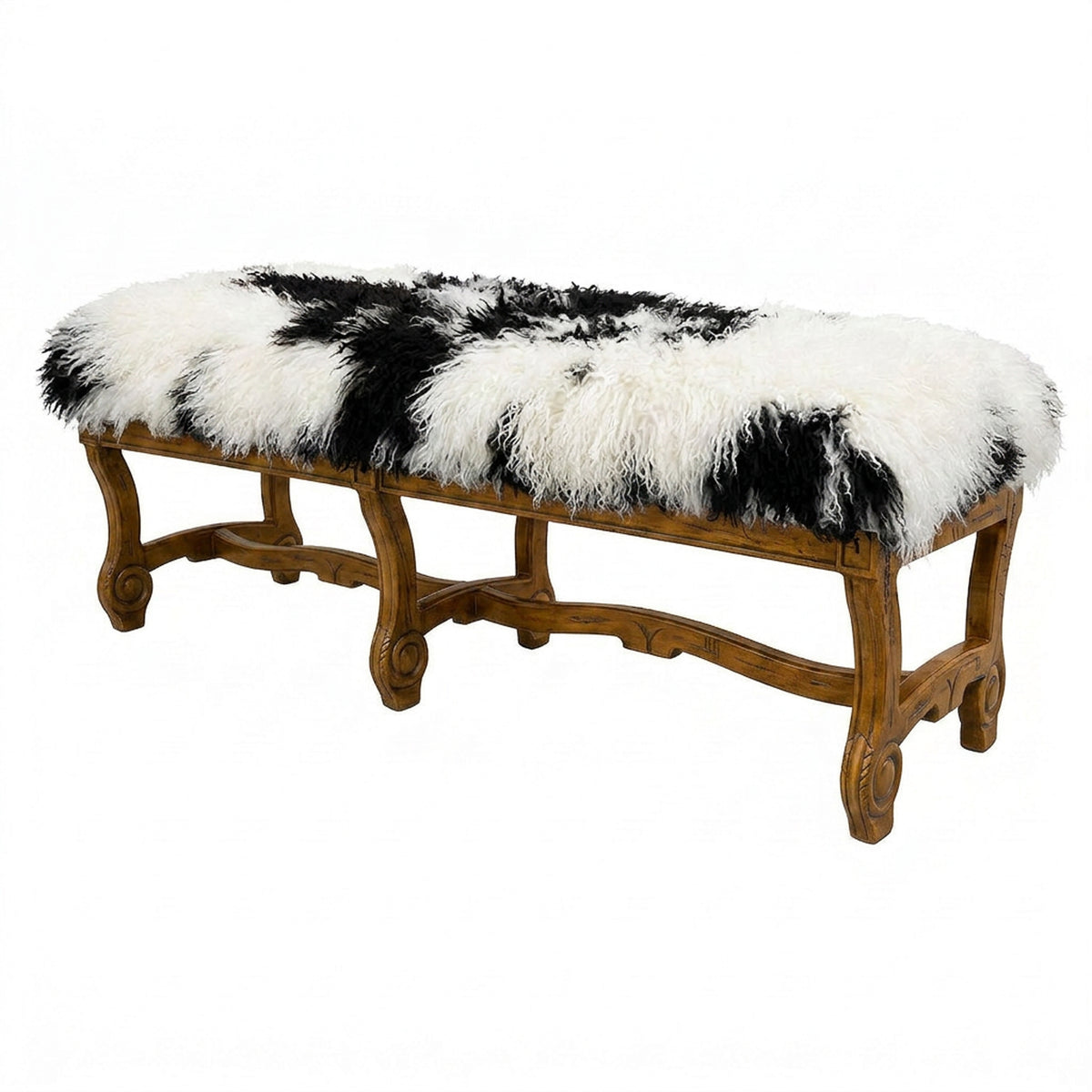 Hyde Park Tibetan Bench - Natural Black & White