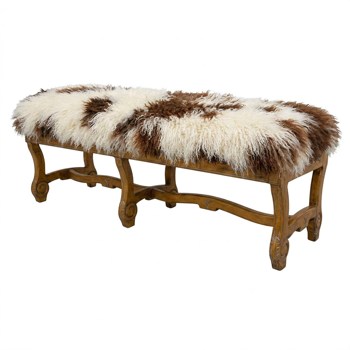 Hyde Park Tibetan Bench - Natural Brown & White