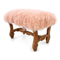 Hyde Park Tibetan Sheep Ottoman - Blush Ottomans