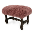Hyde Park Tibetan Sheep Ottoman - Dusty Rose Ottomans