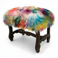 Hyde Park Tibetan Sheep Ottoman - Light Confetti Ottomans