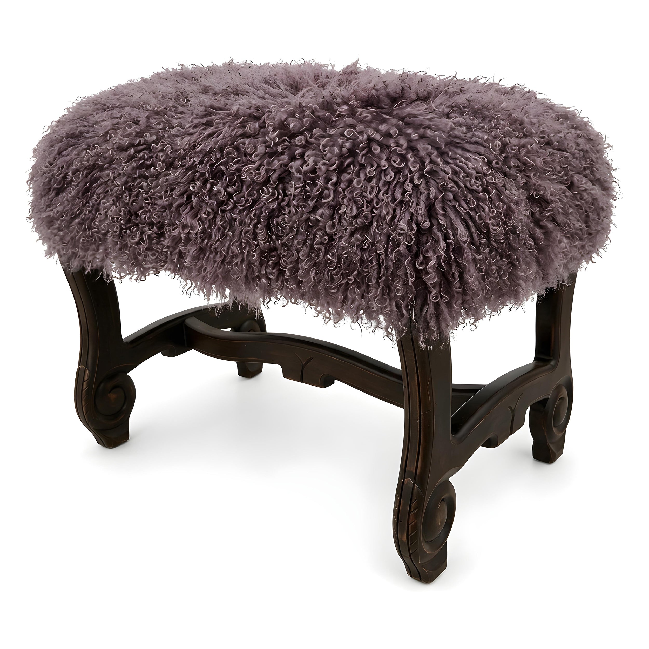Hyde Park Tibetan Sheep Ottoman - Mauve Ottomans