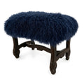 Hyde Park Tibetan Sheep Ottoman - Nautical Blue Ottomans